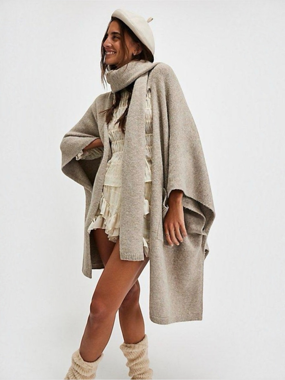 NWT Free People FP Ellie Scarf Wrap Kimono Sweater Size OS